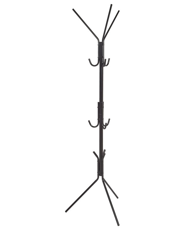 Coat Stand Black Metal 175 cm Freestanding Jacket Rack Industrial Modern Decorative Accent Piece Hallway Accessories Beliani