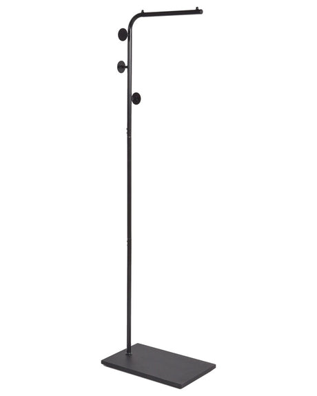 Coat Stand Black Metal 169 cm Freestanding Jacket Rack Industrial Modern Decorative Accent Piece Hallway Accessories Beliani