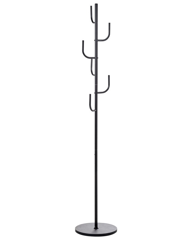 Coat Stand Black Metal 170 cm Freestanding Jacket Rack Industrial Modern Decorative Accent Piece Hallway Accessories Beliani