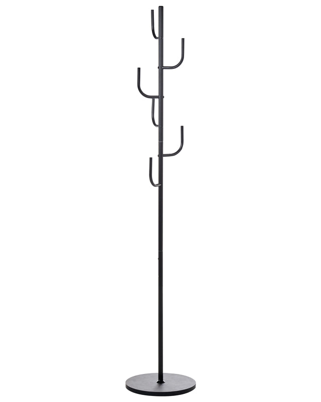 Coat Stand Black Metal 170 cm Freestanding Jacket Rack Industrial Modern Decorative Accent Piece Hallway Accessories Beliani