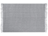 Blanket Grey Cotton and Acrylic 150 x 200 cm Woven Bed Throw with Tassels Bed Spread Cover Beliani