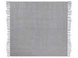 Blanket Grey Cotton and Acrylic 200 x 220 cm Woven Bed Throw with Tassels Bed Spread Cover Beliani