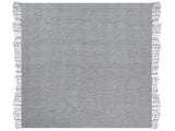 Blanket Grey Cotton and Acrylic 220 x 240 cm Woven Bed Throw with Tassels Bed Spread Cover Beliani