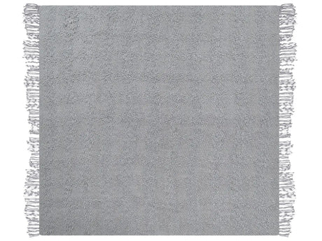 Blanket Grey Cotton and Acrylic 220 x 240 cm Woven Bed Throw with Tassels Bed Spread Cover Beliani
