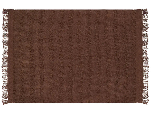 Blanket Brown Cotton and Acrylic 150 x 200 cm Woven Bed Throw with Tassels Bed Spread Cover Beliani