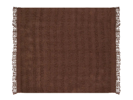 Blanket Brown Cotton and Acrylic 220 x 240 cm Woven Bed Throw with Tassels Bed Spread Cover Beliani