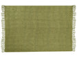 Blanket Green Cotton and Acrylic 150 x 200 cm Woven Bed Throw with Tassels Bed Spread Cover Beliani