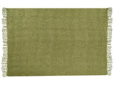 Blanket Green Cotton and Acrylic 150 x 200 cm Woven Bed Throw with Tassels Bed Spread Cover Beliani