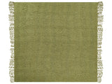 Blanket Green Cotton and Acrylic 200 x 220 cm Woven Bed Throw with Tassels Bed Spread Cover Beliani