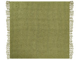 Blanket Green Cotton and Acrylic 220 x 240 cm Woven Bed Throw with Tassels Bed Spread Cover Beliani