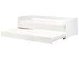 Kids Trundle Bed White Pine Wood EU Single Size Frame Extra Silde Out Frame Beliani