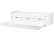 Kids Trundle Bed White Pine Wood EU Single Size Frame Extra Silde Out Frame with Storage Drawers Beliani