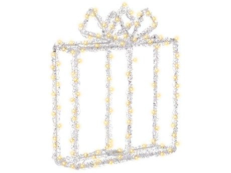 LED Decoration White Acrylic 22 x 6 x 25 cm Indoor Outdoor Christmas Gifts Present Seasonal Accessory Home Dcor with Lights Beliani