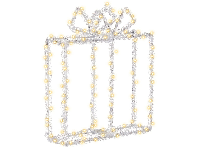 LED Decoration White Acrylic 22 x 6 x 25 cm Indoor Outdoor Christmas Gifts Present Seasonal Accessory Home Dcor with Lights Beliani