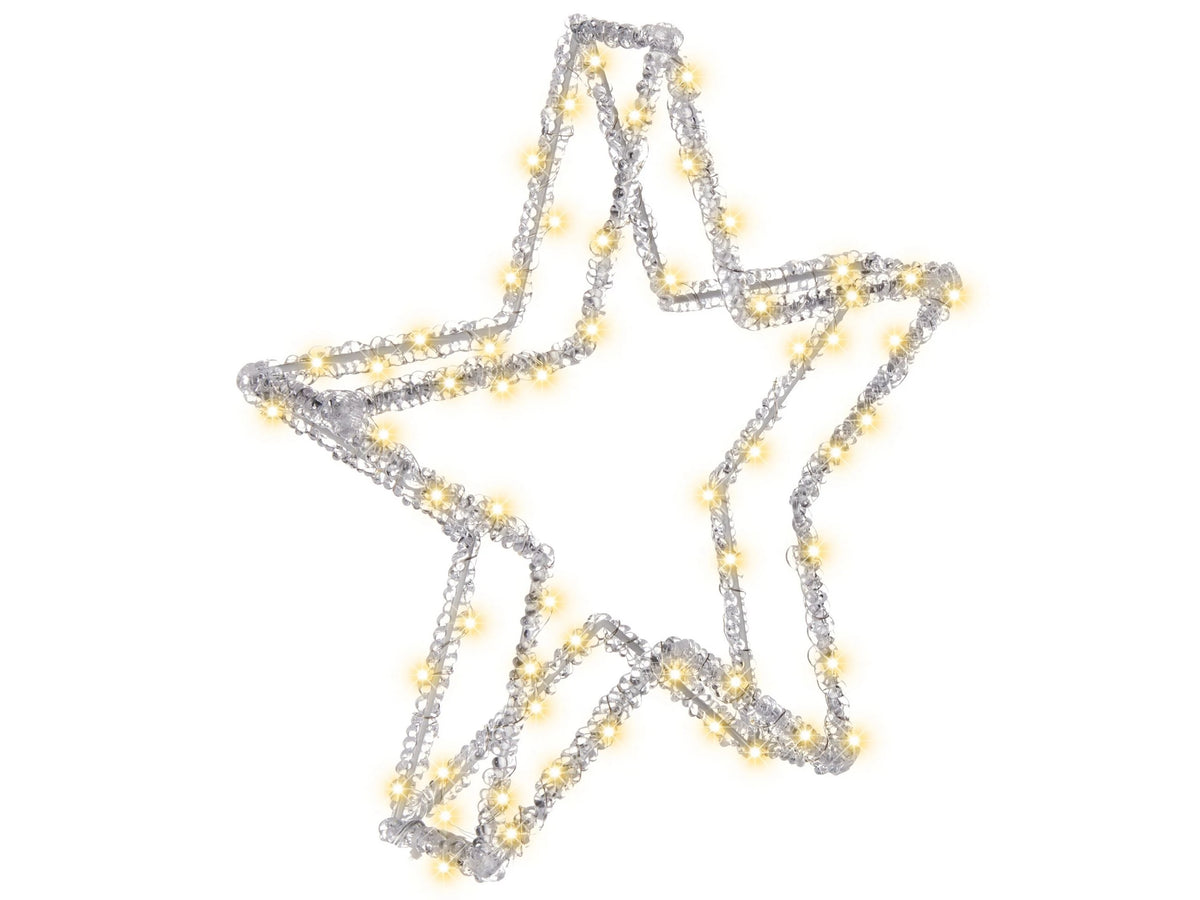 Garden LED Decoration White Acrylic 32 x 6 x 31 cm Indoor Outdoor Christmas Star Seasonal Accessory Home Dcor with Lights Beliani
