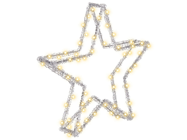 Garden LED Decoration White Acrylic 32 x 6 x 31 cm Indoor Outdoor Christmas Star Seasonal Accessory Home Dcor with Lights Beliani
