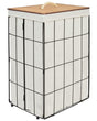 Laundry Basket Black and Light Wood Metal Frame Fabric and Bamboo Lid Removable Bin Beliani