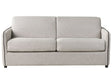 Sofa Bed Grey Fabric Upholstered 2 Seater Convertible Plastic Legs Modern Minimalistic Living Room Beliani