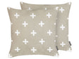 Set of 2 Scatter Cushions Taupe Cotton Cover 45 x 45  cm Throw Pillow 2pcs set Beliani