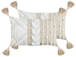 Set of 2 Scatter Cushions Off-White Cotton Cover 30 x 50 cm Throw Pillow 2pcs set Beliani