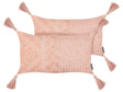 Set of 2 Scatter Cushions Peach Pink Cotton Cover 30 x 50 cm Throw Pillow 2pcs set Beliani
