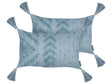 Set of 2 Scatter Cushions Blue Cotton Cover 30 x 50 cm Throw Pillow 2pcs set Beliani