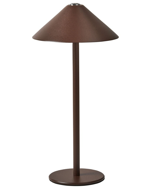 Table Lamp Brown Aluminium Indoor Outdoor Modern with Touch Switch USB Cable Charging Wireless Beliani