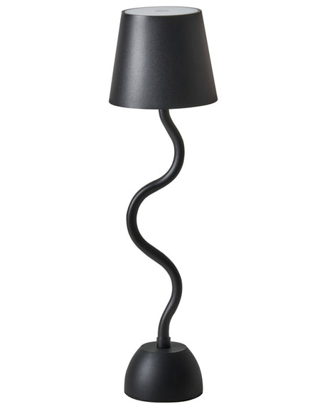 Table Lamp Black Iron Aluminium Indoor Outdoor Modern with Touch Switch USB Cable Charging Wireless Beliani