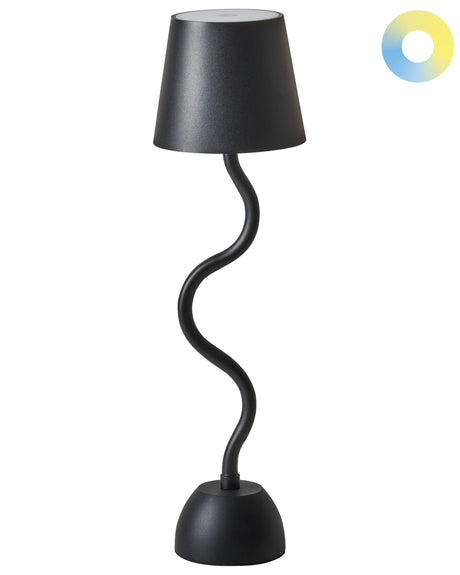 Table Lamp Black Iron Aluminium Indoor Outdoor Modern with Touch Switch USB Cable Charging Wireless Beliani