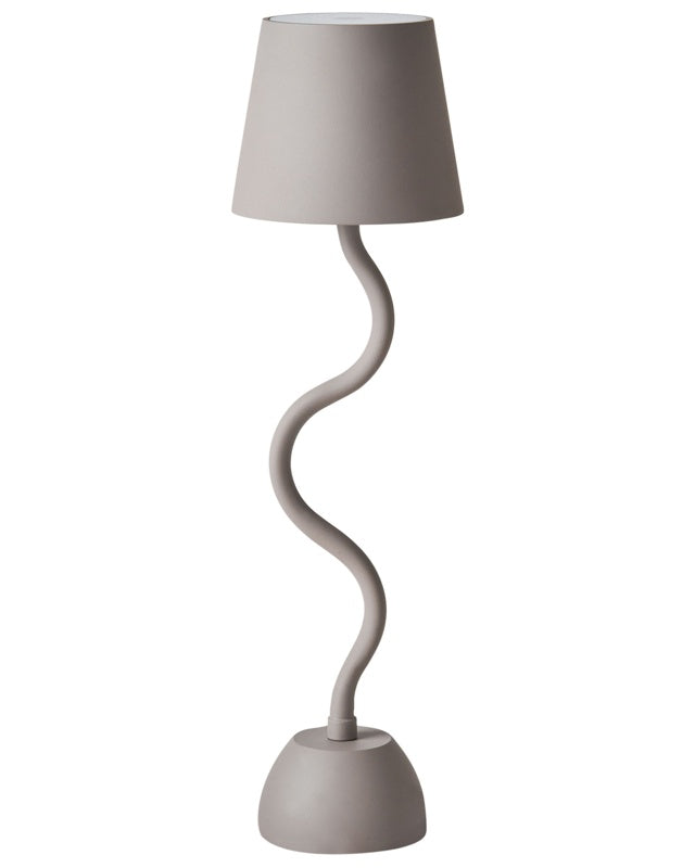 Table Lamp Beige Iron Aluminium Indoor Outdoor Modern with Touch Switch USB Cable Charging Wireless Beliani