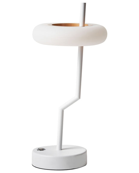 Table Lamp White Iron Aluminium Indoor Outdoor Modern Beliani