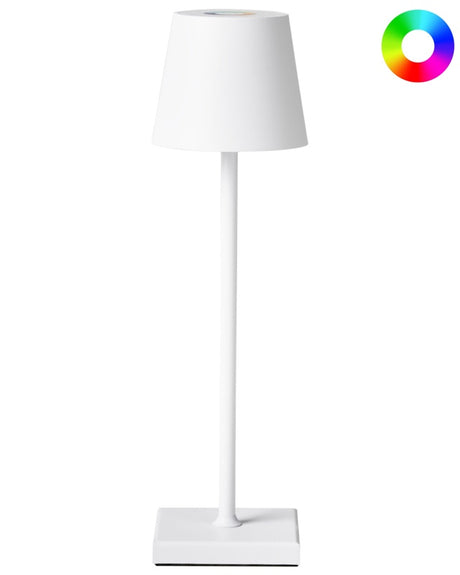 Table Lamp White Iron Aluminium Indoor Outdoor Modern Beliani