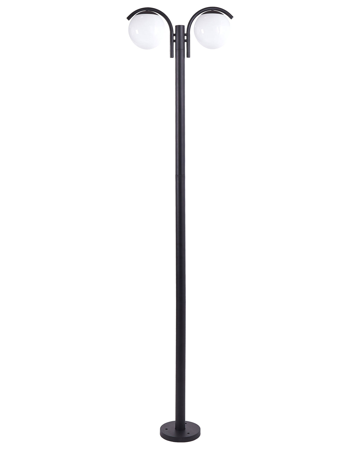 2 Light Lamp Post Black Path Lamp Aluminium Synthetic Shade Outdoor Garden Lighting Modern Design Beliani