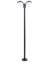 2 Light Lamp Post Black Path Lamp Aluminium Synthetic Shade Outdoor Garden Lighting Modern Design Beliani