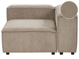 Left Hand Corner Section Light Brown Cord 1-Seat Sofa Module Modern Single-Seat Black Legs Living Room Beliani