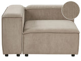 Right Hand Corner Section Light Brown Cord 1-Seat Sofa Module Modern Single-Seat Black Legs Living Room Beliani