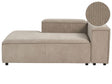 Chaise Lounge Taupe Cord Upholstery Synthetic Legs Right Hand Modern Living Room Beliani