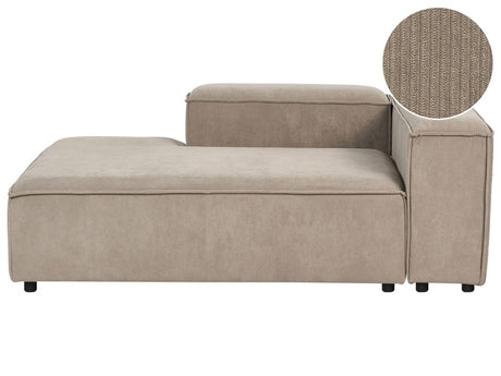 Chaise Lounge Taupe Cord Upholstery Synthetic Legs Right Hand Modern Living Room Beliani