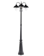 3 Light Lamp Post Black Path Lamp Aluminium Synthetic Shade Outdoor Garden Lighting Modern Design Beliani