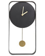 Wall Clock Hanging Decor 21 x 40 cm Modern Minimalistic Design with Decorative Pendulum without Numbers Steel Black Servoz Beliani