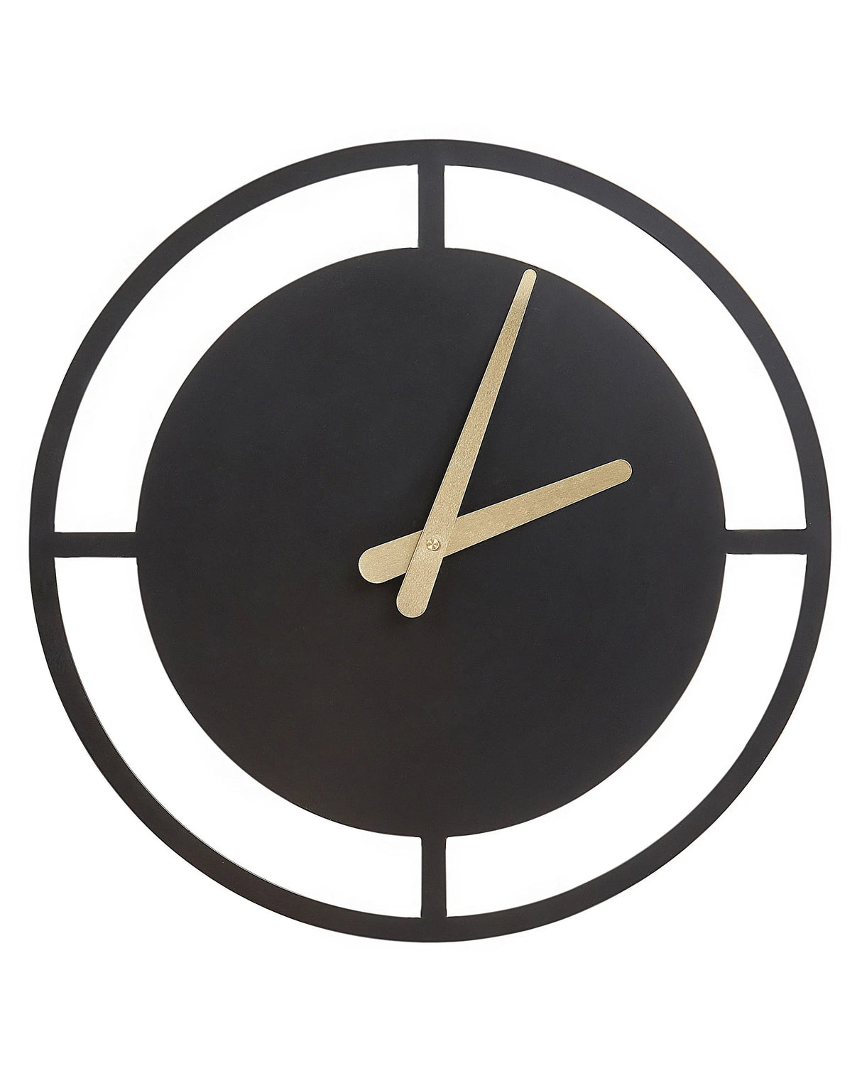 Wall Clock Black Steel Metal  40 cm Modern Minimalistic Design without Numbers Living Room Decor Beliani
