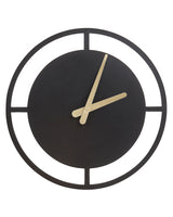 Wall Clock Black Steel Metal  40 cm Modern Minimalistic Design without Numbers Living Room Decor Beliani