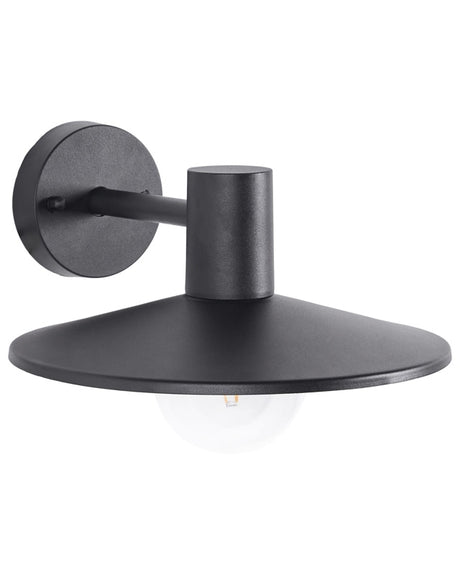 Outdoor Wall Light Lamp Black Sconce Metal Aluminium Synthetic Material Matte Modern Design Patio Garden Beliani