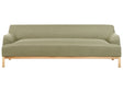 3 Seater Sofa Green Polyester Fabric Wooden Legs Living Room Stylish Beliani