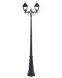 2 Light Lamp Post Black Path Lamp Aluminium Glass Shade Outdoor Garden Lighting Vintage Design Beliani