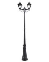 2 Light Lamp Post Black Path Lamp Aluminium Glass Shade Outdoor Garden Lighting Vintage Design Beliani