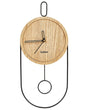 Wall Clock Light Wood MDF Metal 20 x 45 cm Design without Numbers Pendulum Living Room Decor Beliani