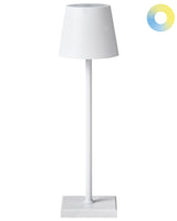 Table Lamp White Aluminium Indoor Outdoor Modern with Touch Switch USB Cable Charging Wireless Beliani