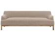 3 Seater Sofa Taupe Polyester Fabric Wooden Legs Living Room Stylish Beliani
