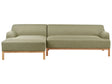 Right Hand Corner Sofa Olive Green Polyester Fabric Wooden Legs Living Room Stylish Beliani